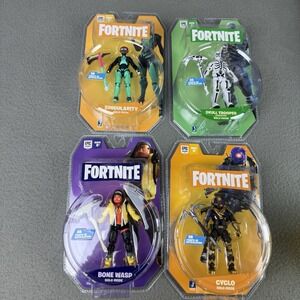 (Lot of 4 )Fortnite Solo Mode Cyclo Skull Trooper Bone Wasp Action Figures Epic